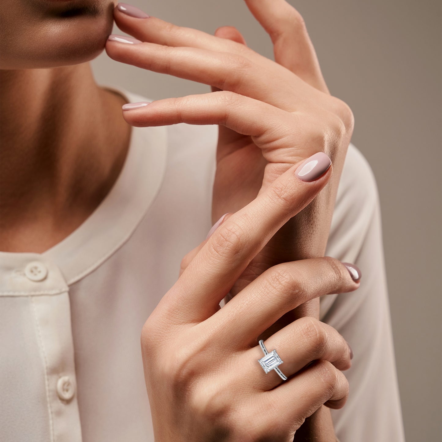 Emerald Cut Diamond Solitaire Ring in 14K Gold