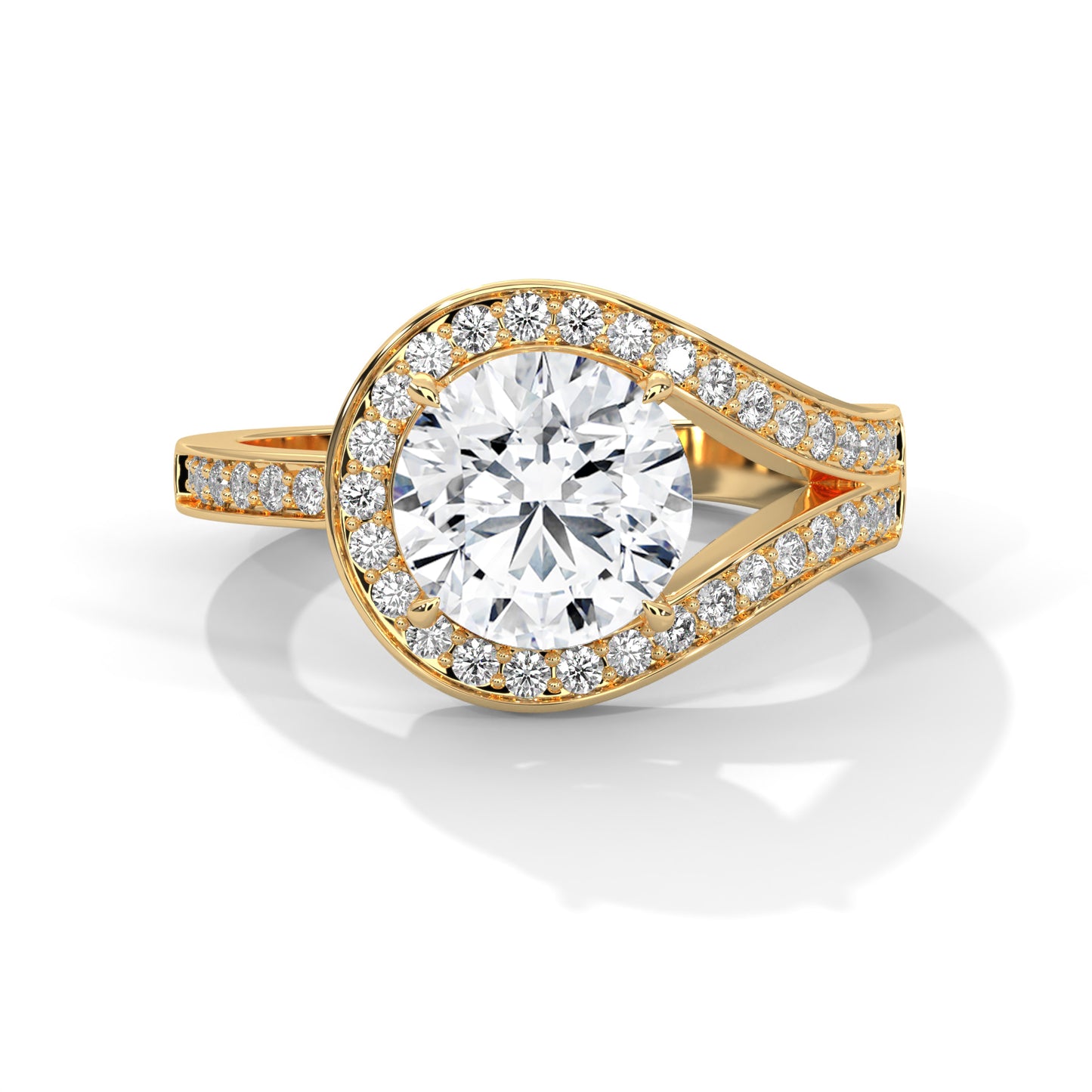 1.30 Carat Diamond Engagement Ring | 1 Ct IGI Certified Center | 14K Gold in White, Yellow, or Rose