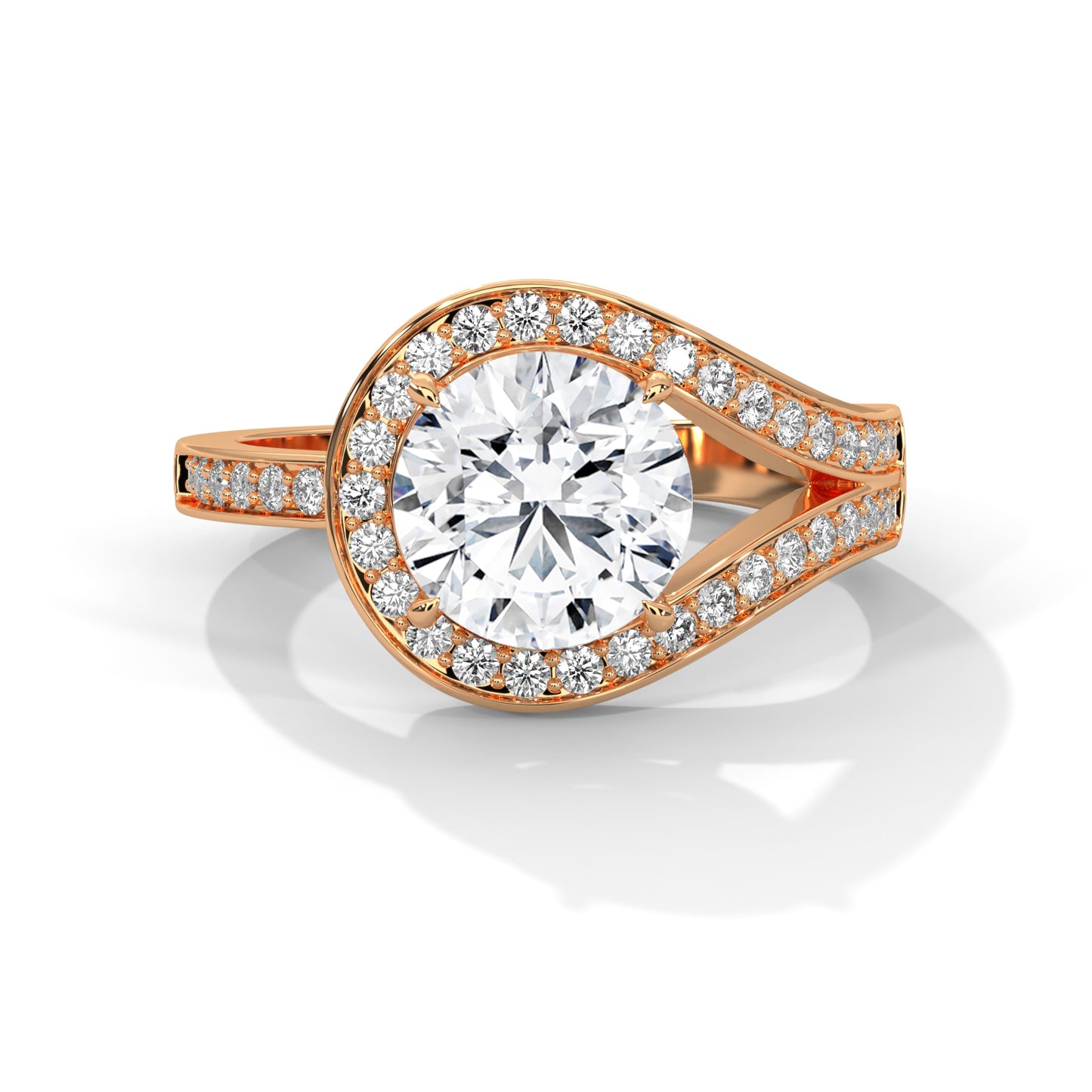 1.30 Carat Diamond Engagement Ring | 1 Ct IGI Certified Center | 14K Gold in White, Yellow, or Rose