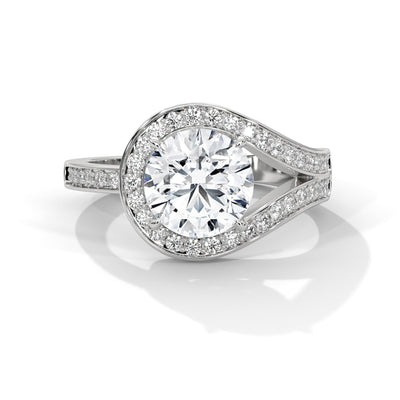 1.30 Carat Diamond Engagement Ring | 1 Ct IGI Certified Center | 14K Gold in White, Yellow, or Rose