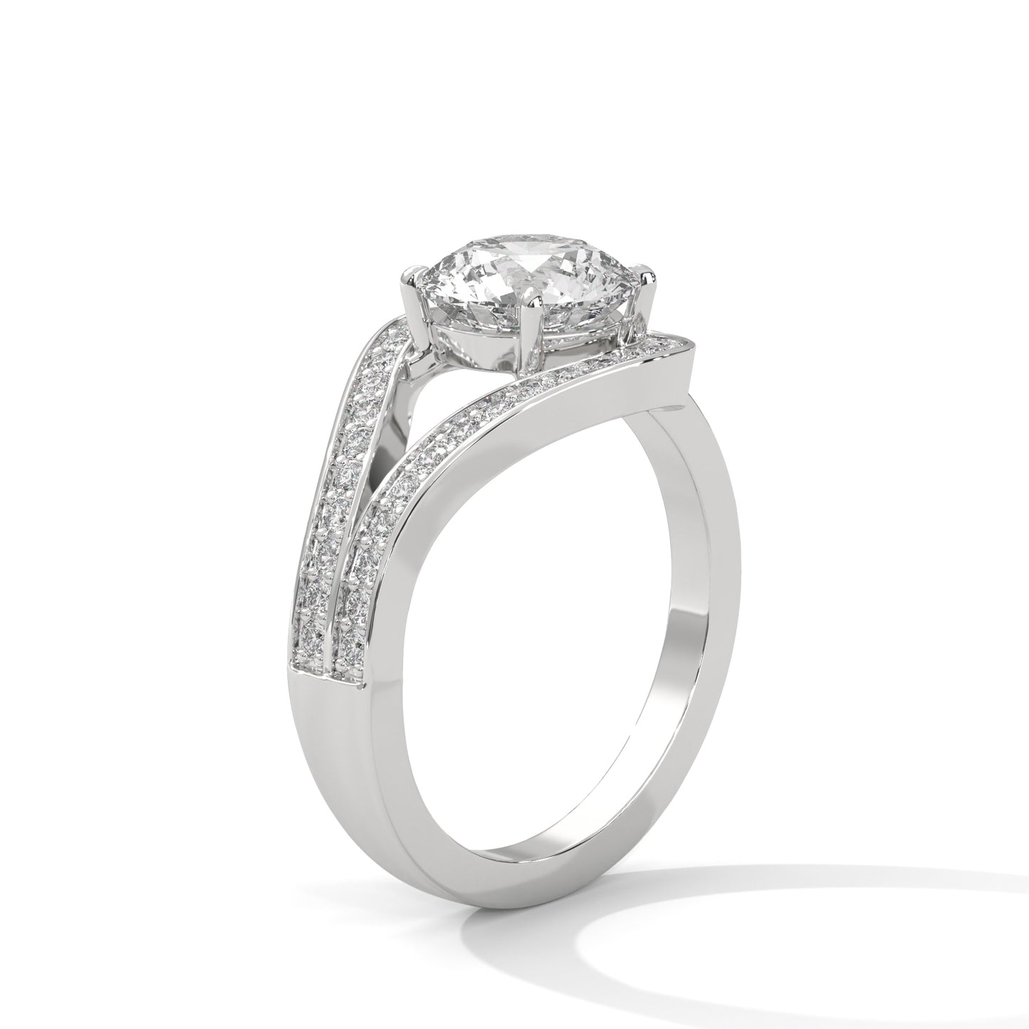 1.30 Carat Diamond Engagement Ring | 1 Ct IGI Certified Center | 14K Gold in White, Yellow, or Rose