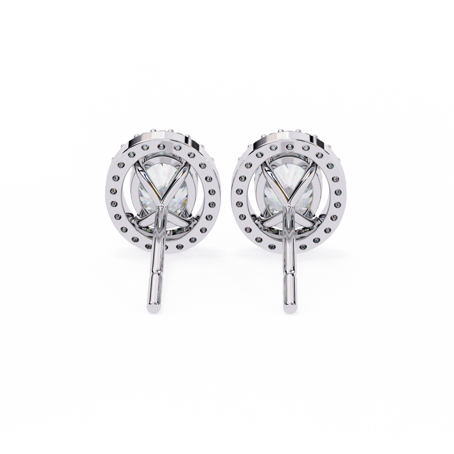 14K Gold Oval Cut Diamond Stud Earrings – 0.90 CT Center Stones, 2.00 CTW Brilliance