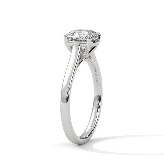 Cushion Cut Diamond Engagement Ring – Solitaire Style with 14k Gold