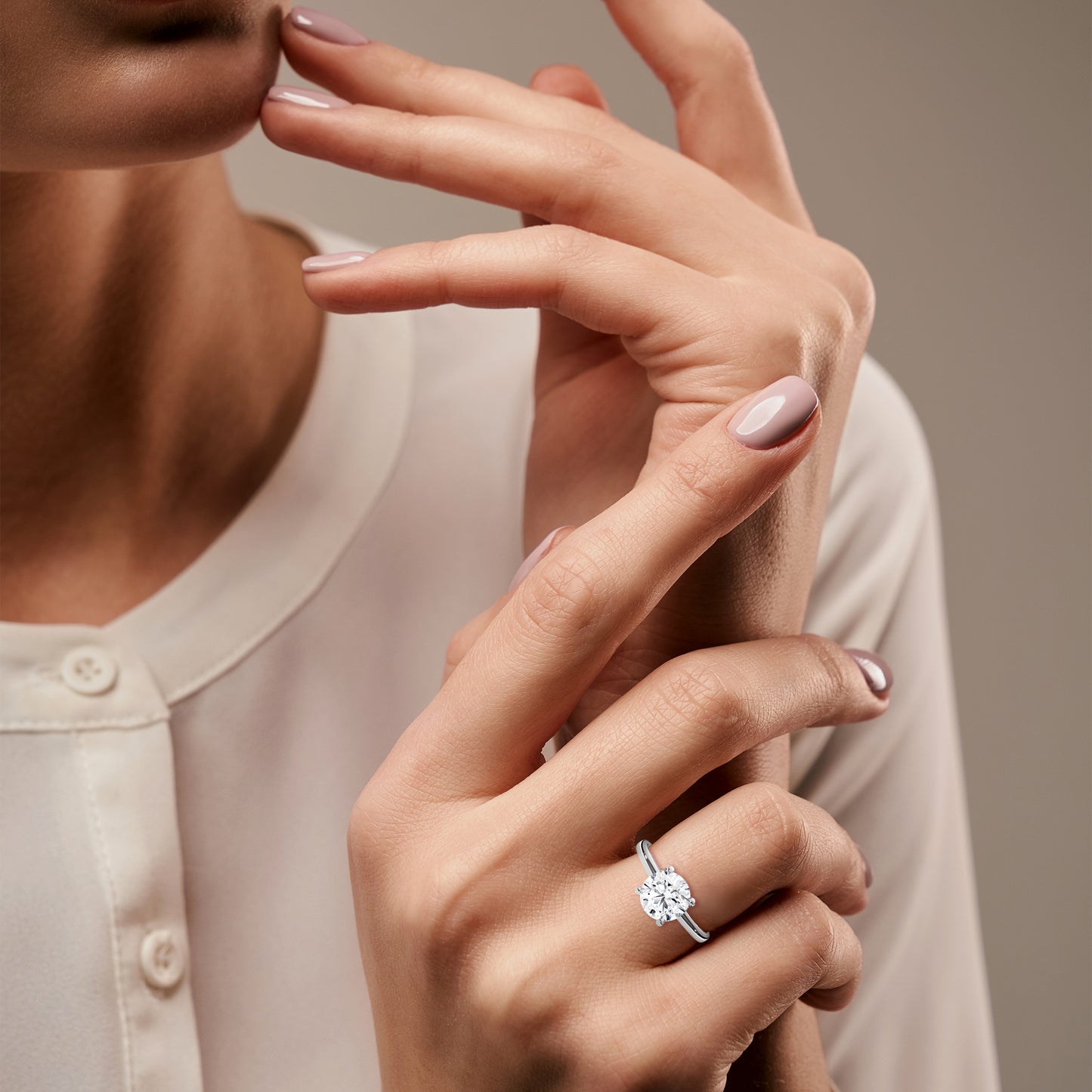 Timeless Round-Cut Lab Grown Diamond Solitaire Ring – 14K Gold