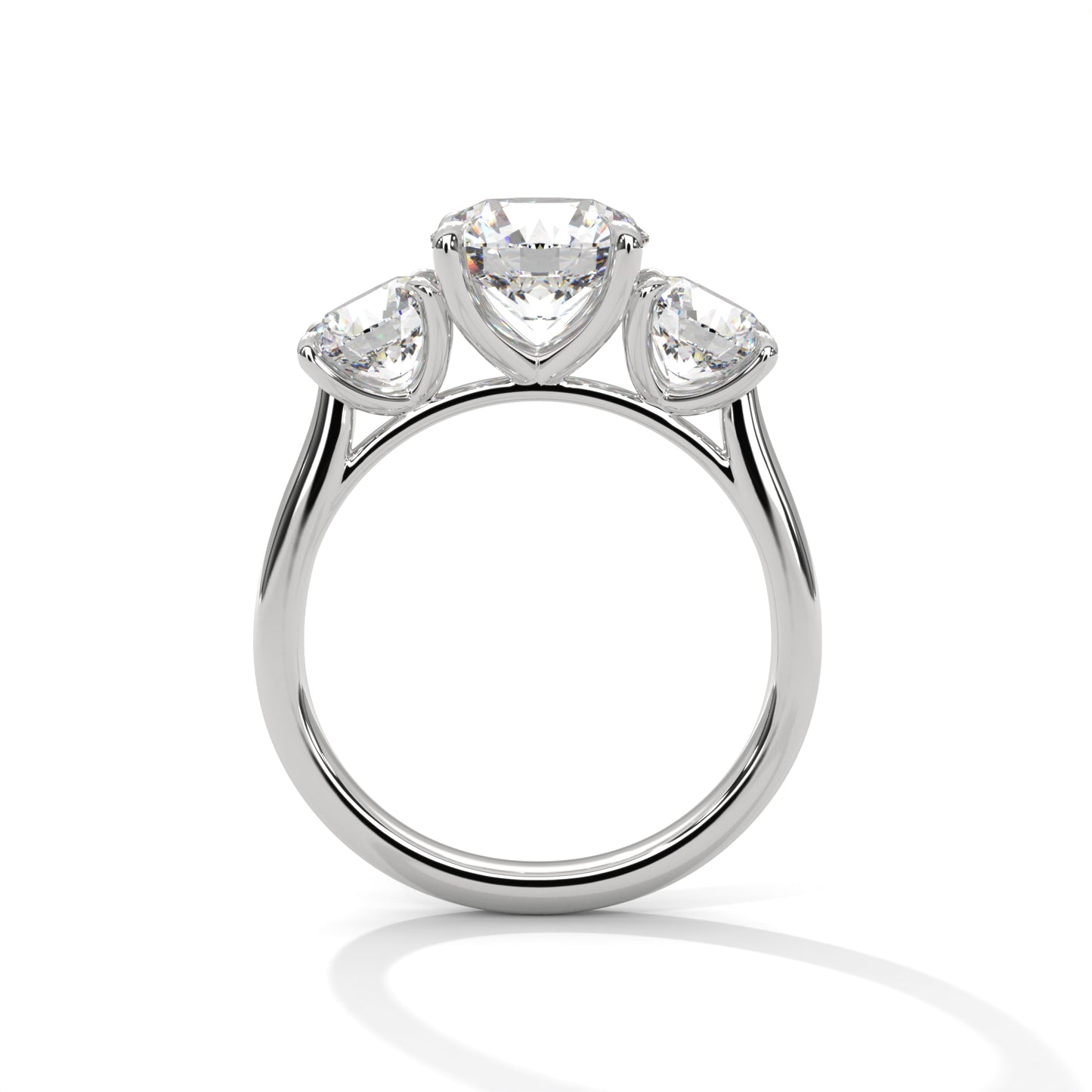2 Carat Lab-Grown Diamond Three-Stone Ring in 14K Gold | IGI Certified | 1 Carat Center Stone