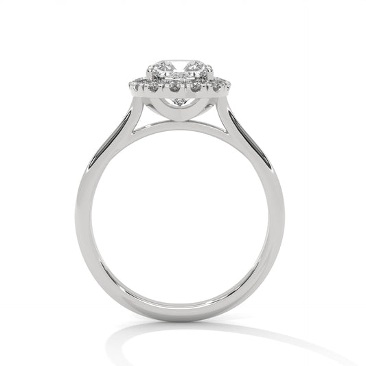 1.27 Carat Cushion Cut Halo Diamond Ring in 14K Gold | IGI Certified Engagement Ring