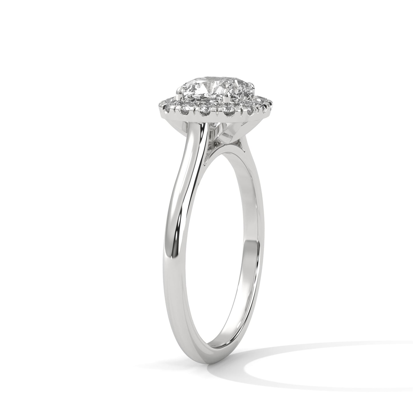 1.27 Carat Cushion Cut Halo Diamond Ring in 14K Gold | IGI Certified Engagement Ring