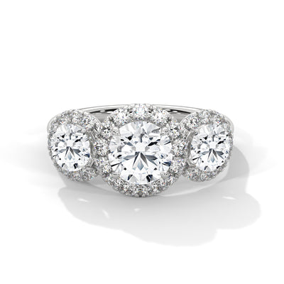 Triple Halo Lab-Grown Diamond Ring | 1.9 Carat IGI Certified | 14K Gold