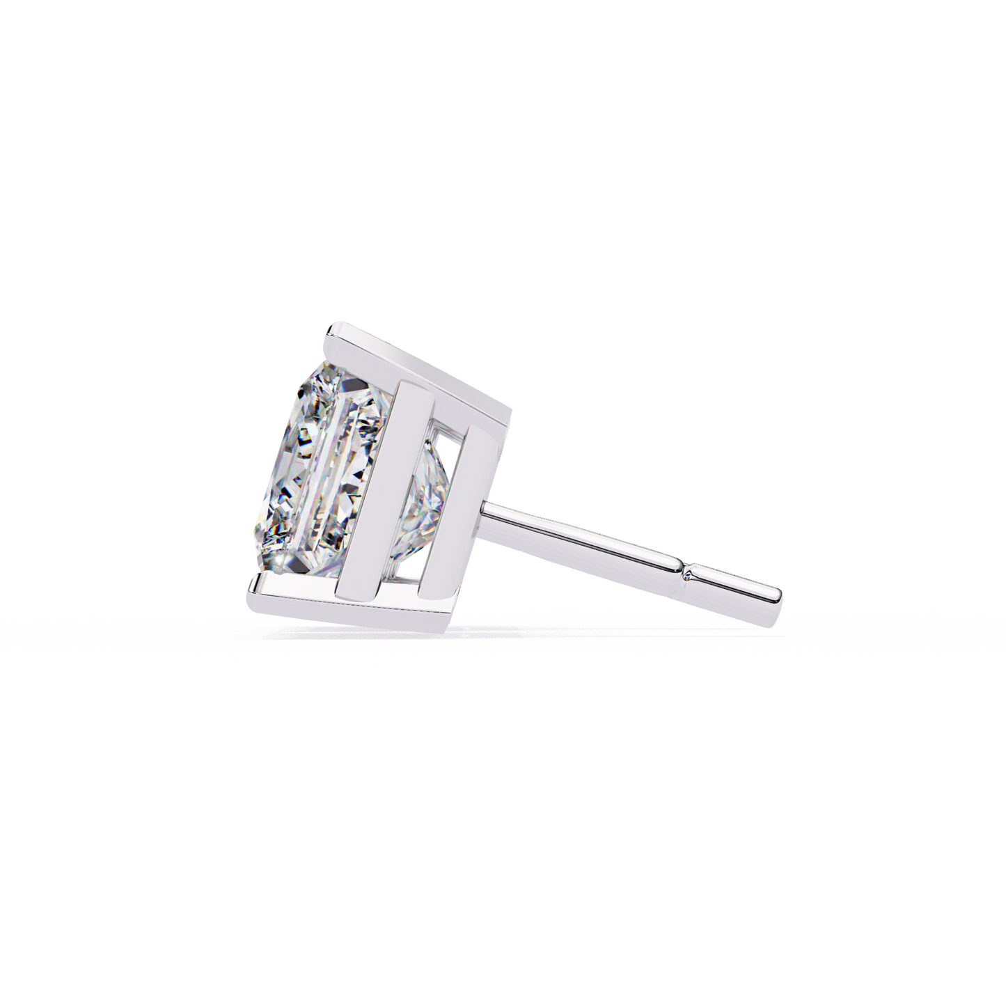 Elegant 14K Gold Princess Cut Diamond Stud Earrings with 4 Prong Setting