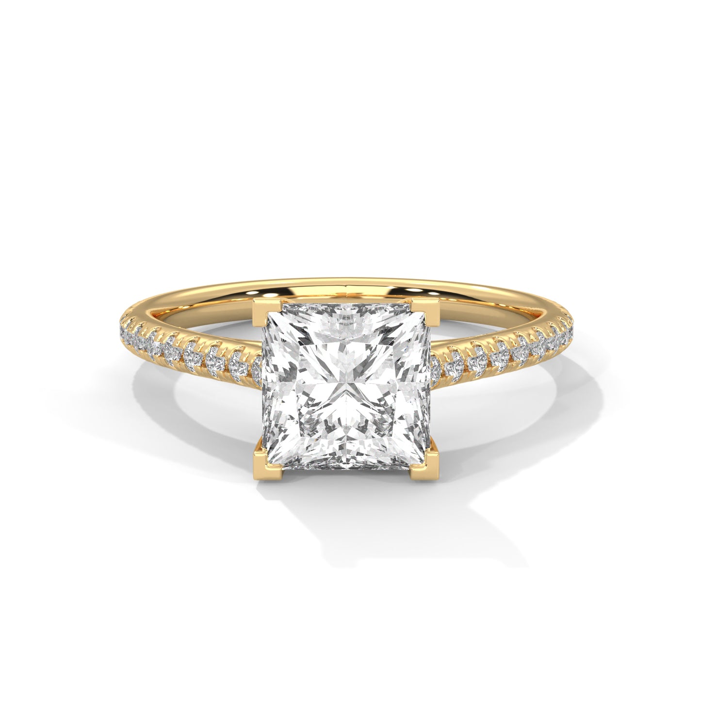 Princess Cut Lab-Grown Diamond Ring | 1.3 Carat IGI Certified | 14K Gold