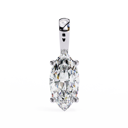 14K Marquise Cut Lab-Grown Diamond Pendant | IGI Certified | 3 Carat