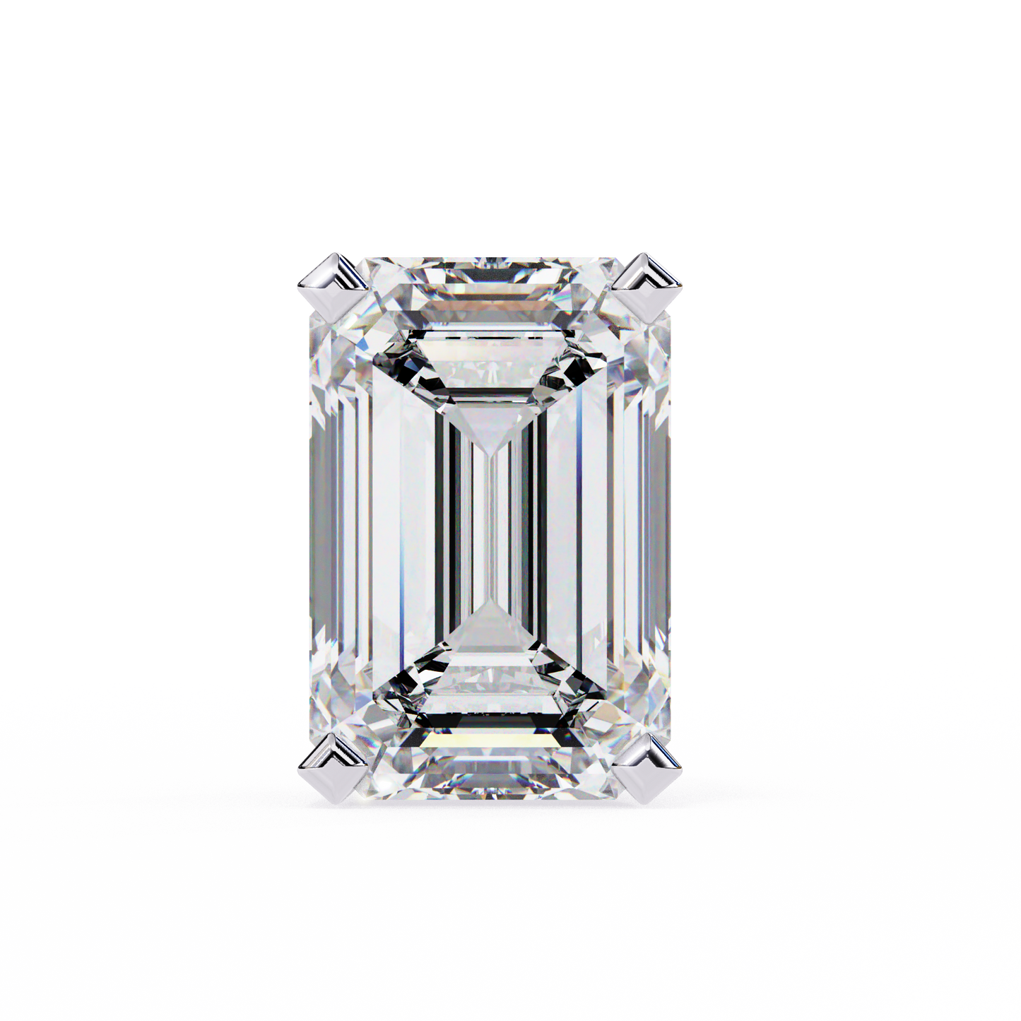 Elegant 14K Gold Emerald Cut Diamond Stud Earrings with 4 Prong Setting