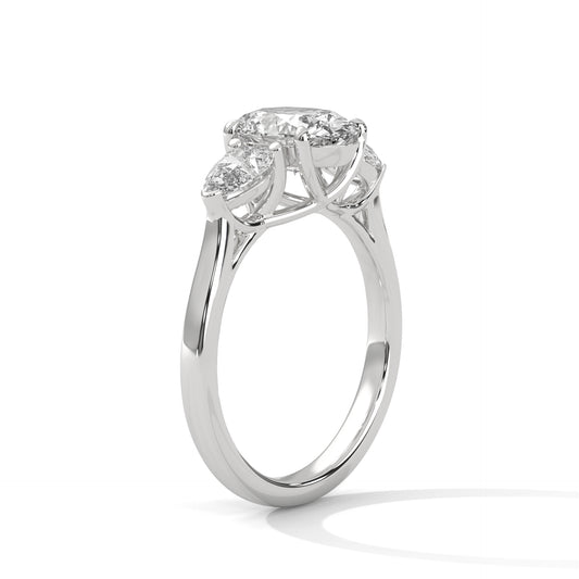 1.50 Carat Three-Stone Diamond Engagement Ring | 1 Carat Center Stone with 0.25ct Side Diamonds | IGI Certified Fine Jewelry