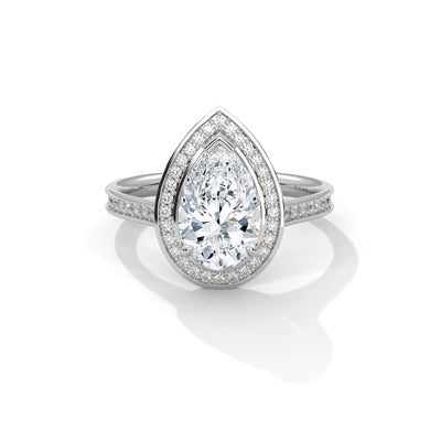 Pear Cut Diamond Engagement Ring – 14K Gold