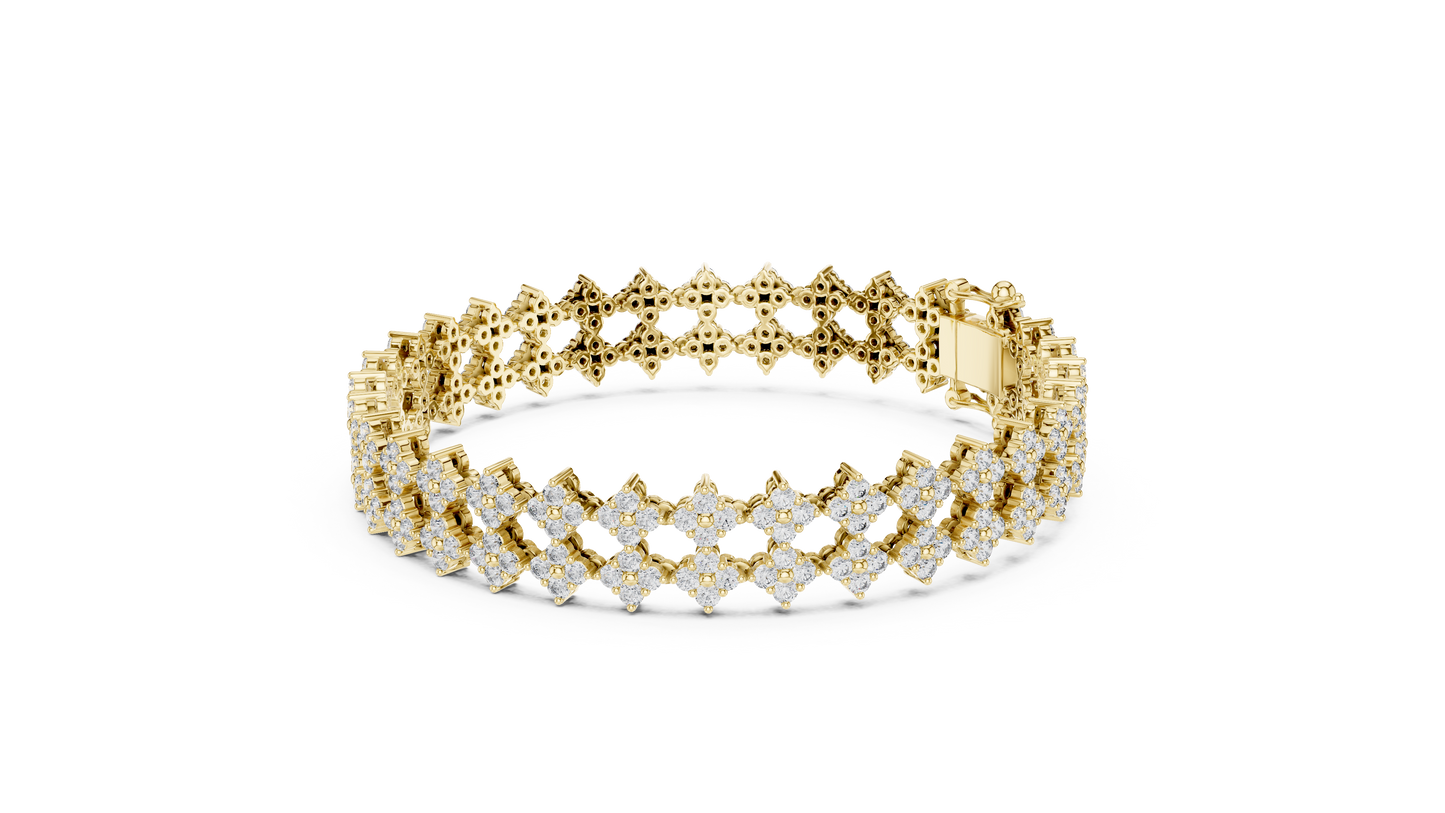 Statement 256 Diamond Bracelet in 14K Gold with IGI Certification | Elegant Fine Jewelry in White, Rose & Yellow Gold