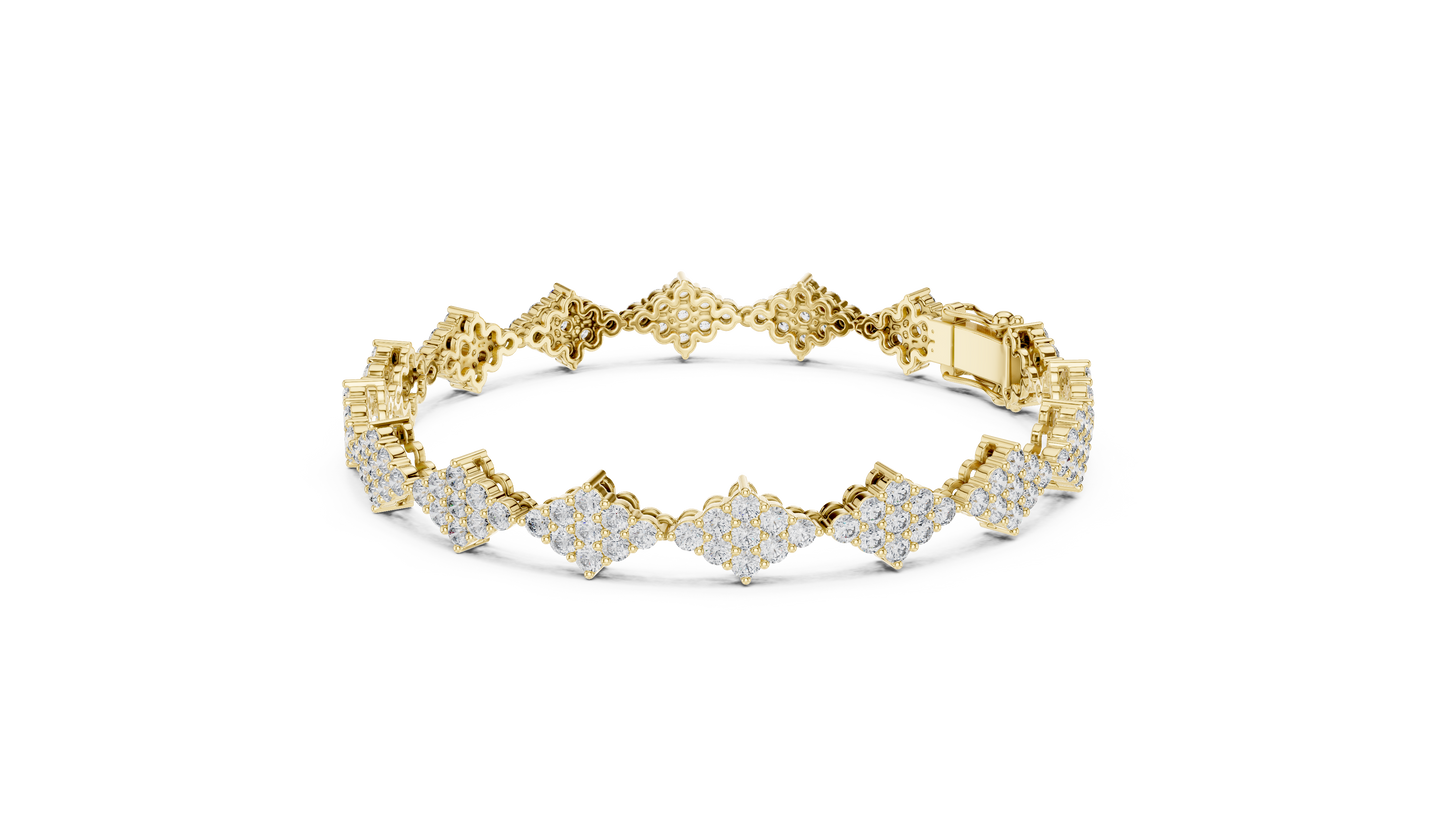 Luxury 5.50 Carat Diamond Bracelet in 14K Gold – 144 Round Diamonds | IGI Certified | White, Yellow & Rose Gold