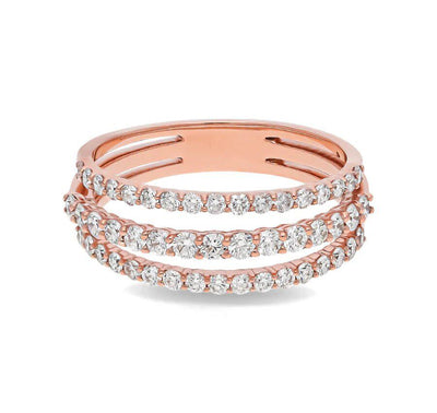 Timeless Elegance: Round Natural Diamond Rose Gold Ring