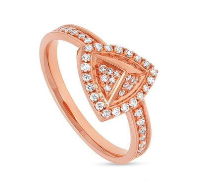 Triangle Pyramid Shape Diamond Ring