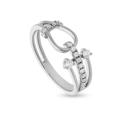 White Gold Promise Ring with Round Diamonds