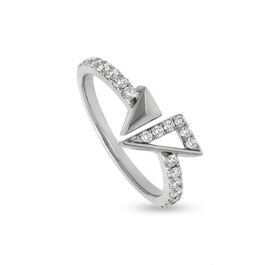 Pyramid Shape Diamond Open Ring