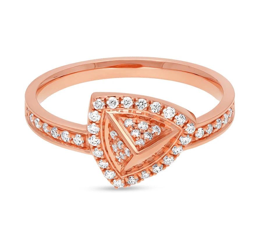 Triangle Pyramid Shape Diamond Ring