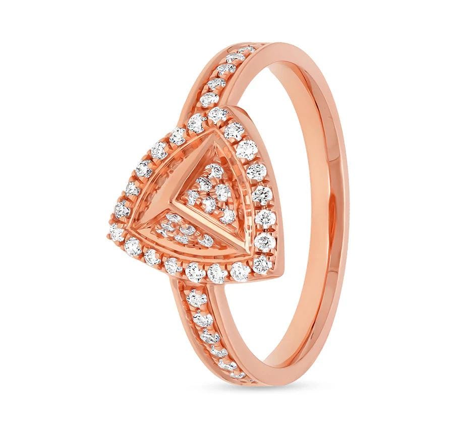Triangle Pyramid Shape Diamond Ring
