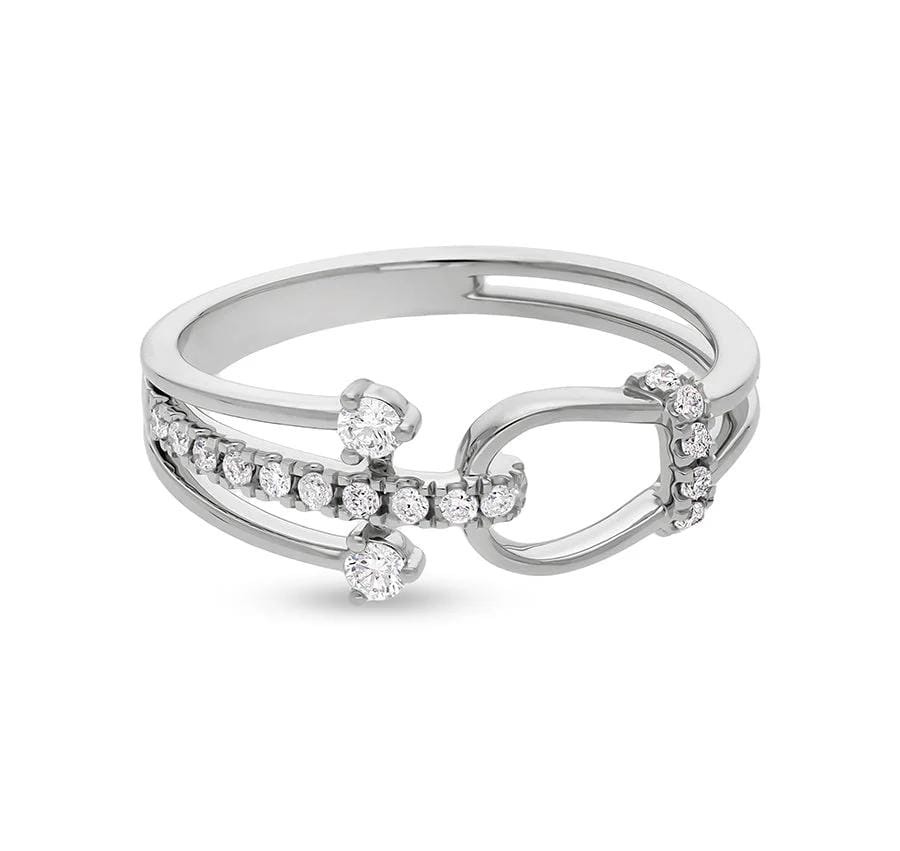 White Gold Promise Ring with Round Diamonds