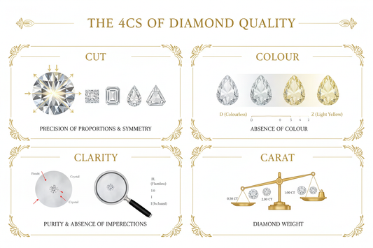 The 4cs: Cut, Colour, Clarity, and Carat