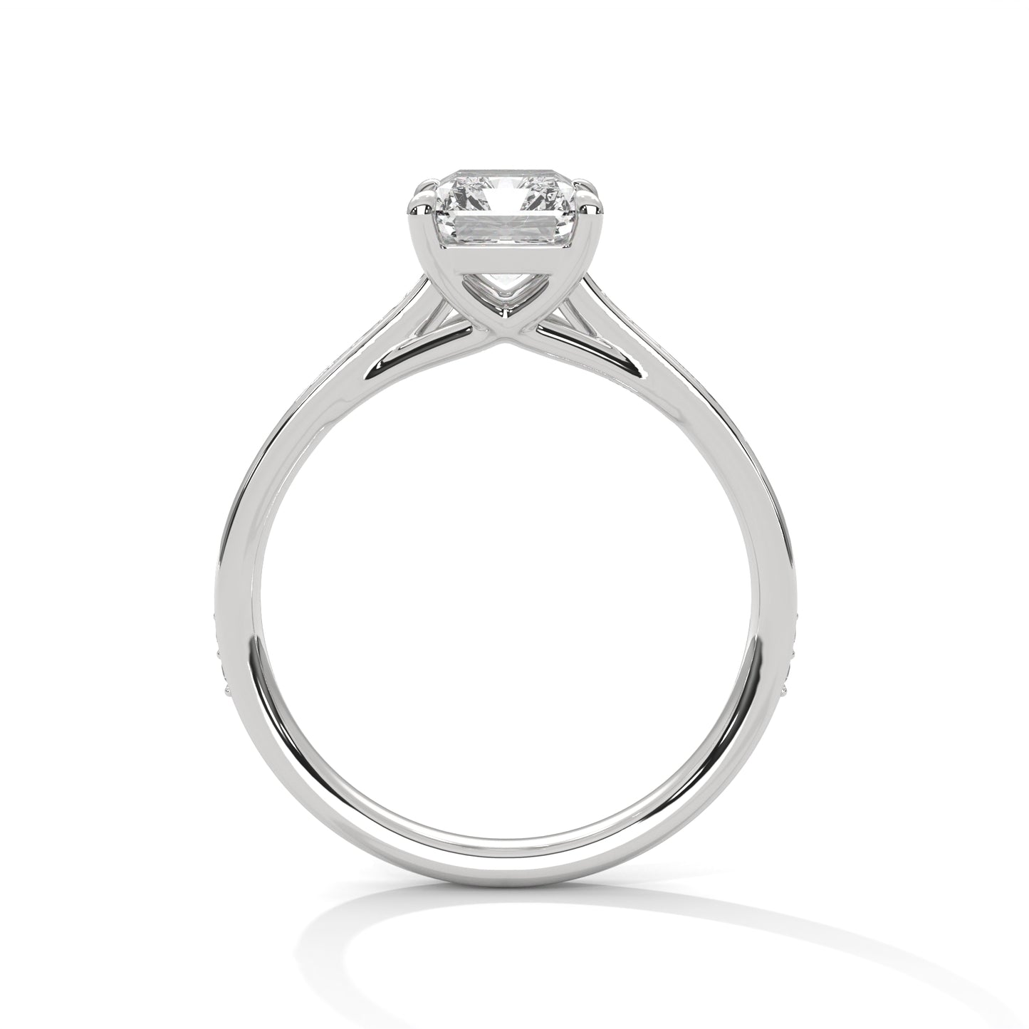 Emerald Cut Diamond Engagement Ring – Solitaire Style in 14K Gold