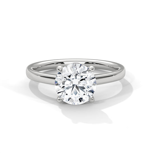 Timeless Round-Cut Lab Grown Diamond Solitaire Ring – 14K Gold