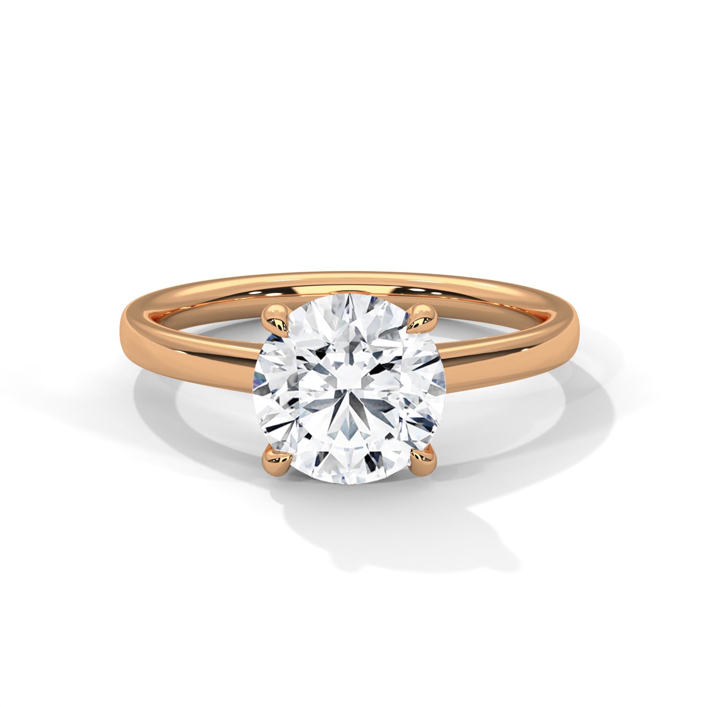 Timeless Round-Cut Lab Grown Diamond Solitaire Ring – 14K Gold