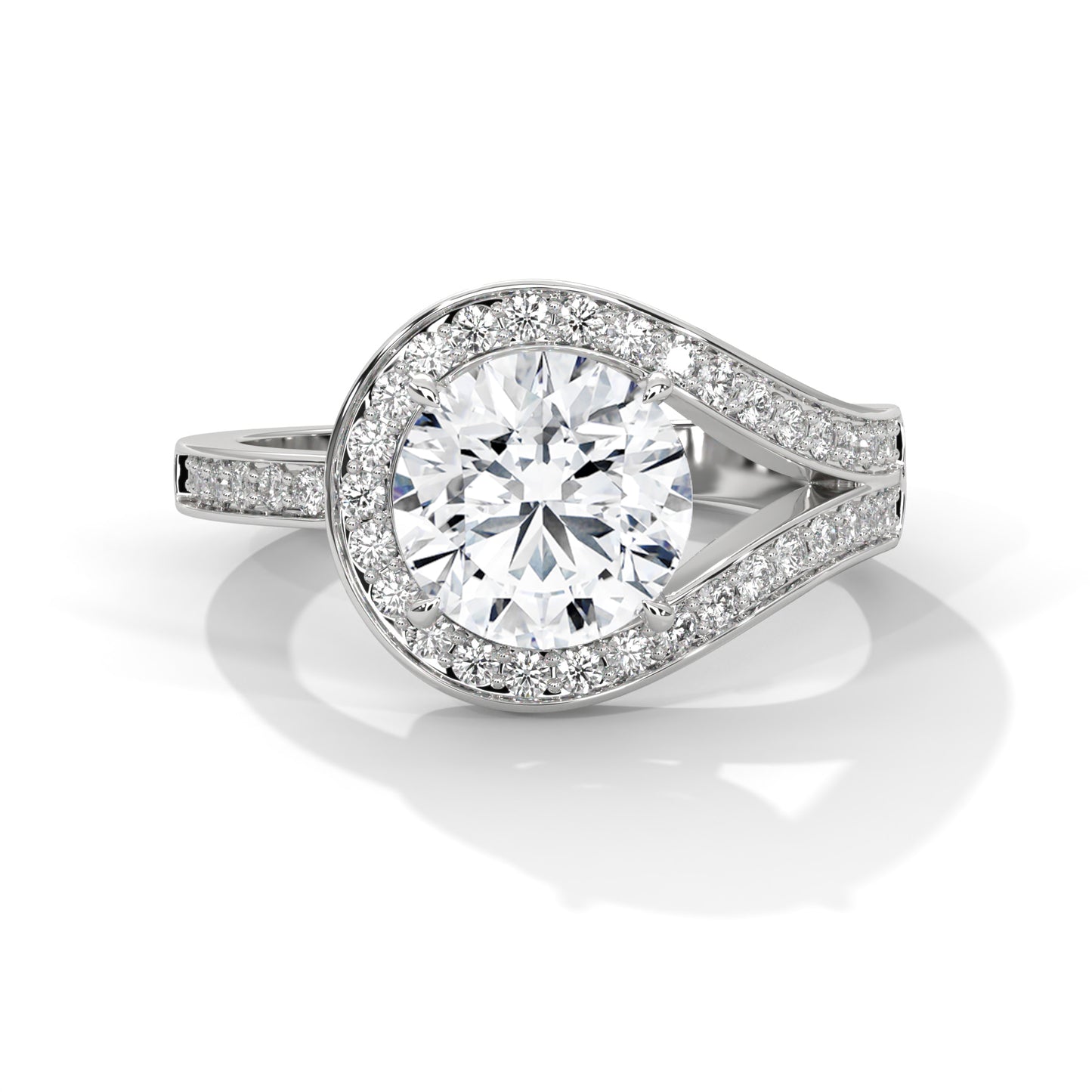 1.30 Carat Diamond Engagement Ring | 1 Ct IGI Certified Center | 14K Gold in White, Yellow, or Rose