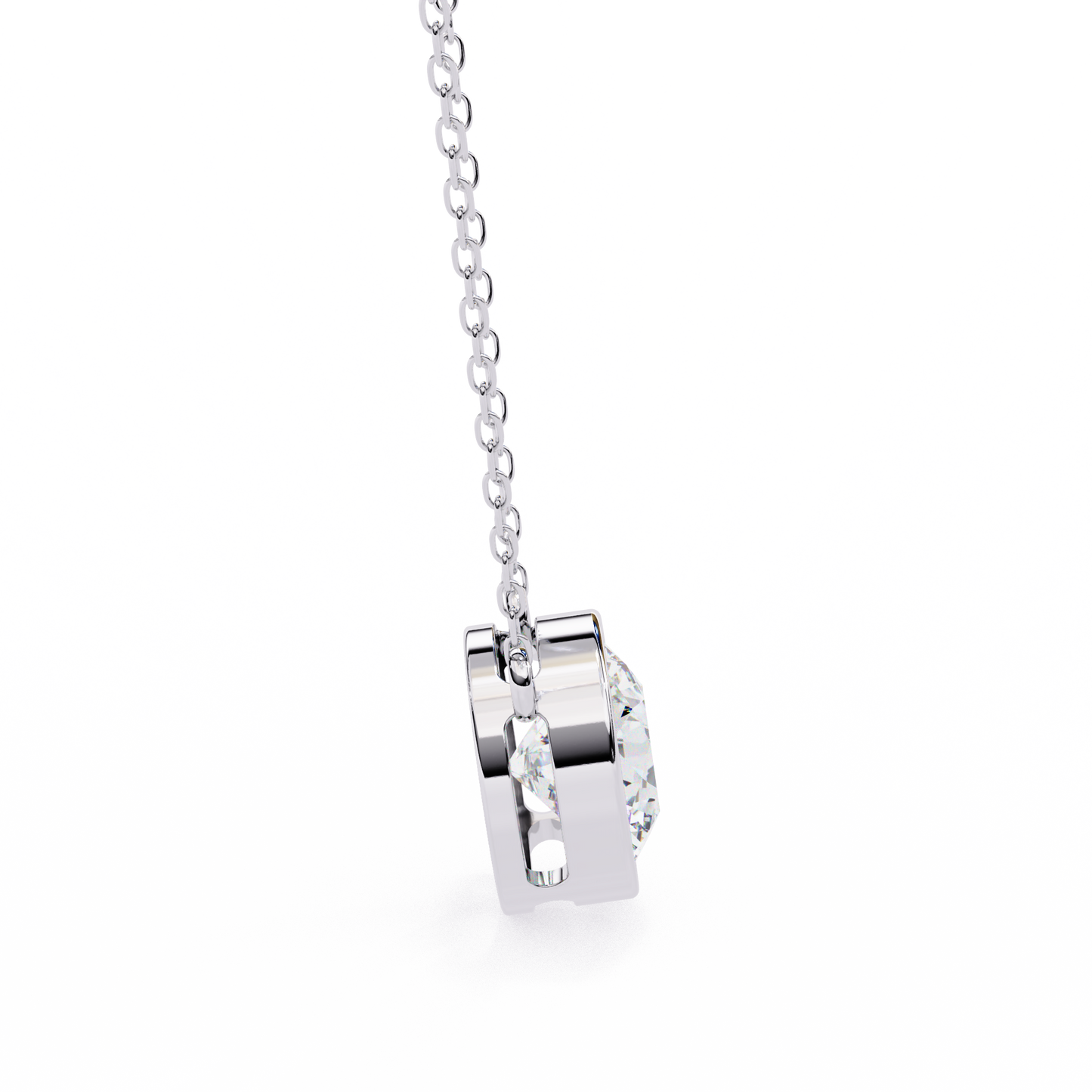 4 karātu Lab Grown dimanta kulona kaklarota no 14K zelta (dzeltens, balts un rozā) – IGI sertificēts