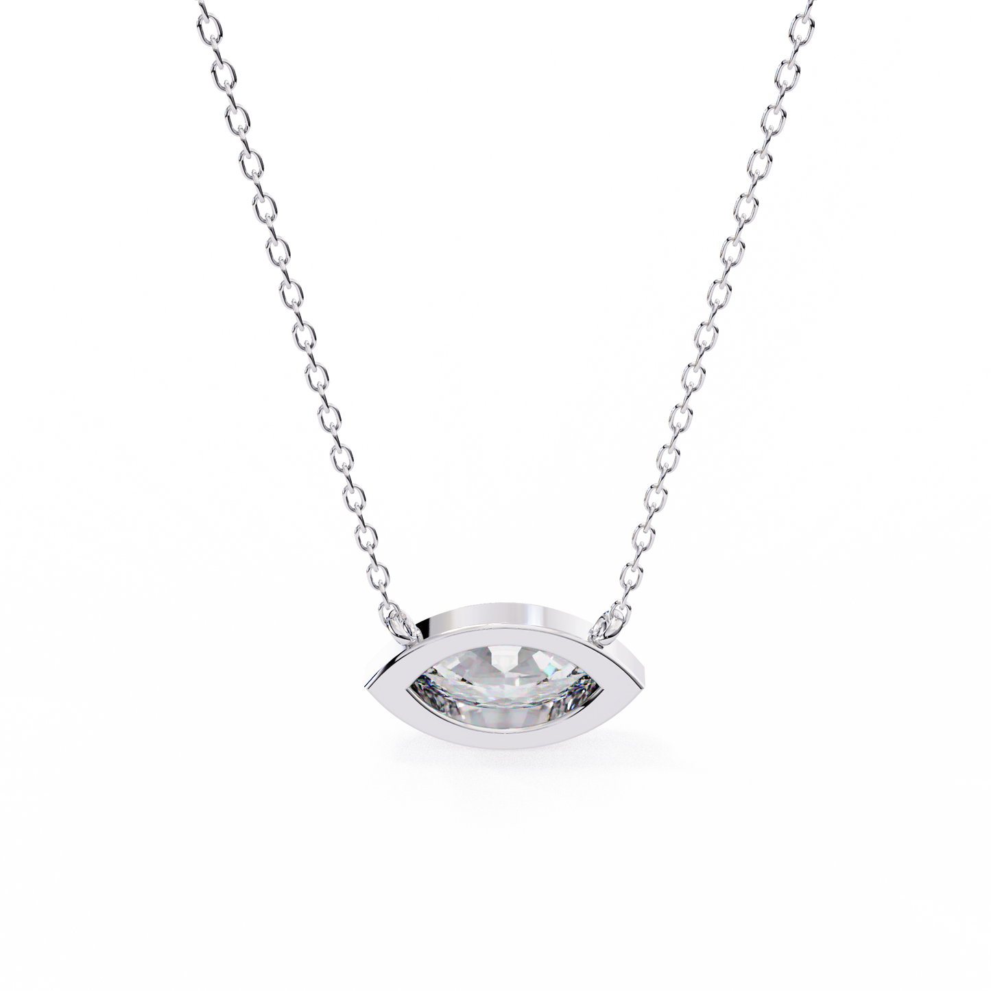 14K Gold Evil Eye Pendant with 3 Carat Lab-Grown Diamond | IGI Certified | White, Yellow & Rose Gold