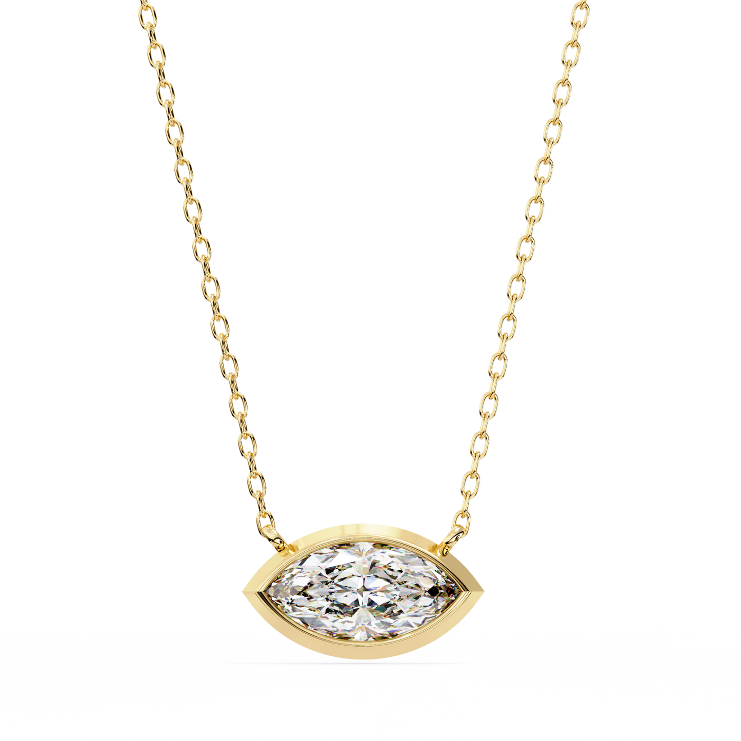 14K Gold Evil Eye Pendant with 3 Carat Lab-Grown Diamond | IGI Certified | White, Yellow & Rose Gold