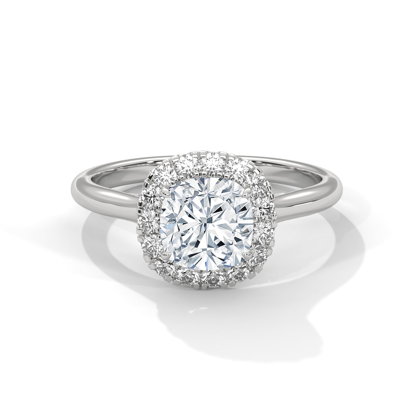 1.27 Carat Cushion Cut Halo Diamond Ring in 14K Gold | IGI Certified Engagement Ring