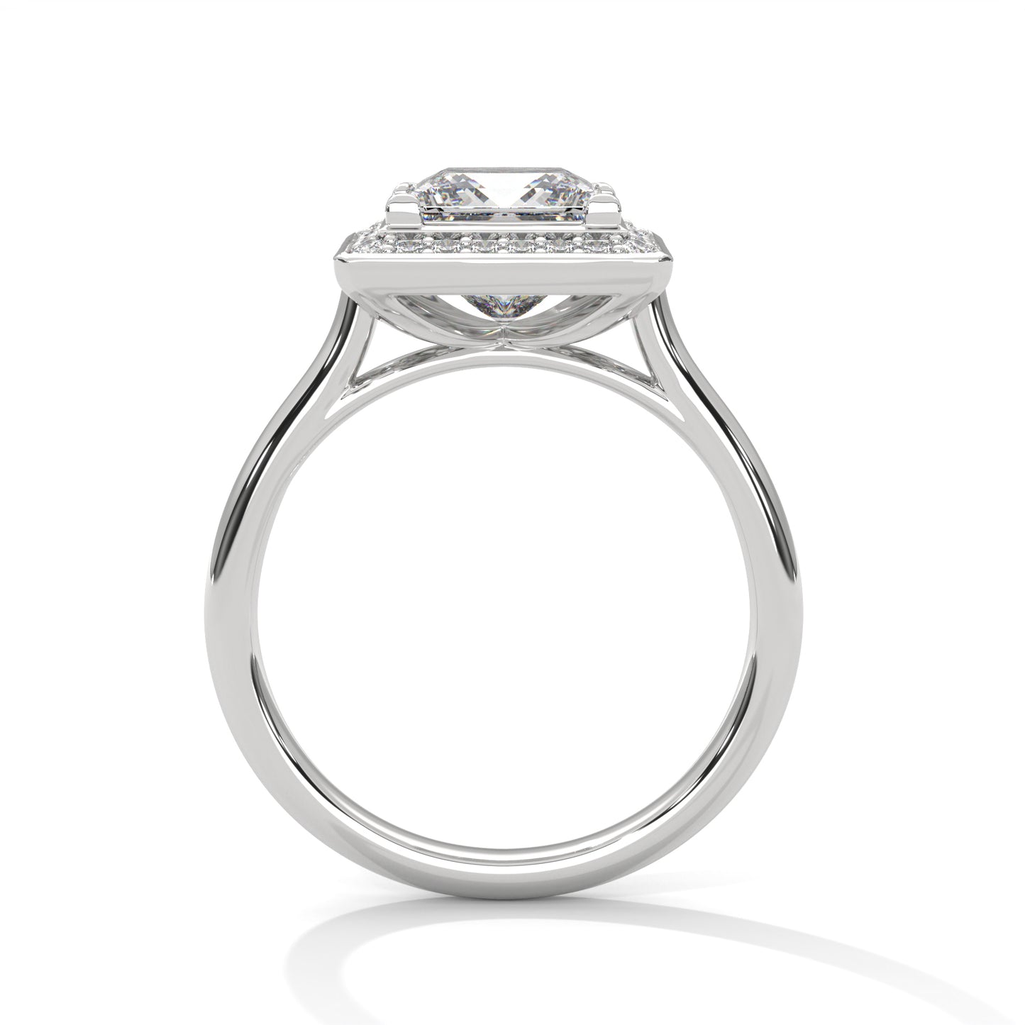 1.25 Carat Halo Princess Cut Diamond Ring in 14K Gold | IGI Certified
