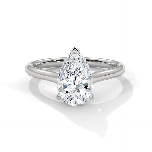 Pear Shape Lab-Grown Diamond Ring | 1 Carat IGI Certified | 14K Gold
