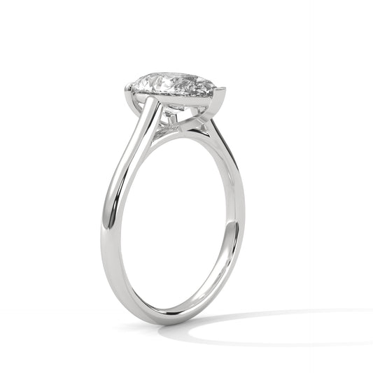 Pear Shape Lab-Grown Diamond Ring | 1 Carat IGI Certified | 14K Gold