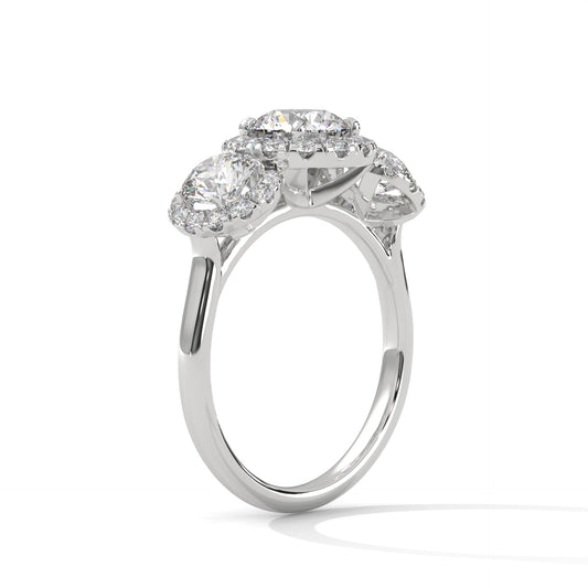 Triple Halo Lab-Grown Diamond Ring | 1.9 Carat IGI Certified | 14K Gold