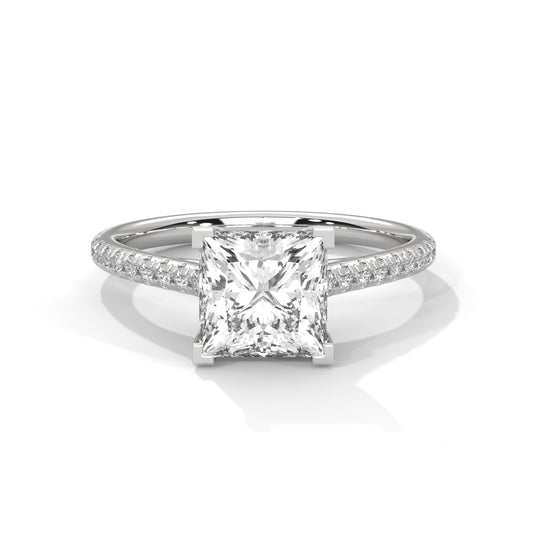 Princess Cut Lab-Grown Diamond Ring | 1.3 Carat IGI Certified | 14K Gold