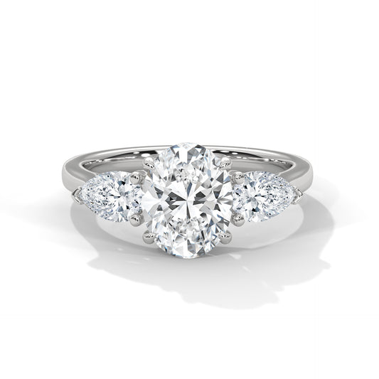 1.50 Carat Three-Stone Diamond Engagement Ring | 1 Carat Center Stone with 0.25ct Side Diamonds | IGI Certified Fine Jewelry