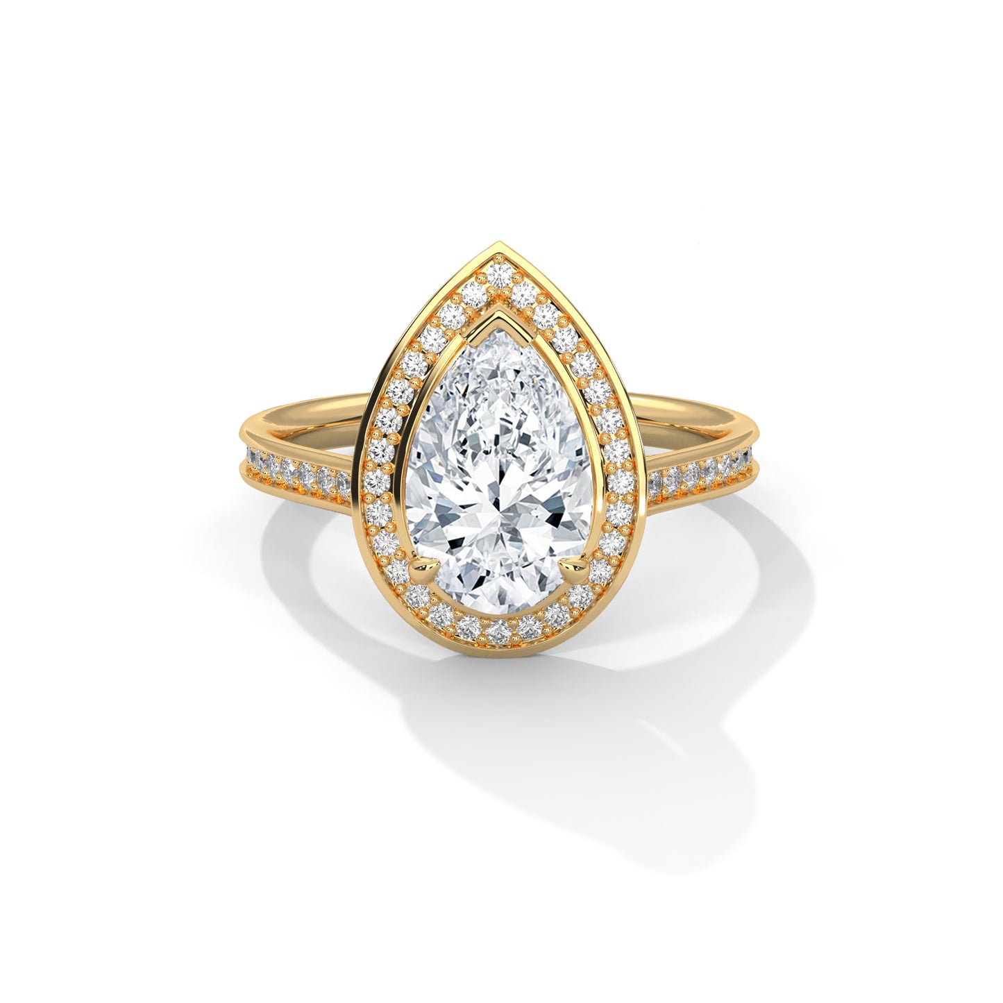 Pear Cut Diamond Engagement Ring – 14K Gold