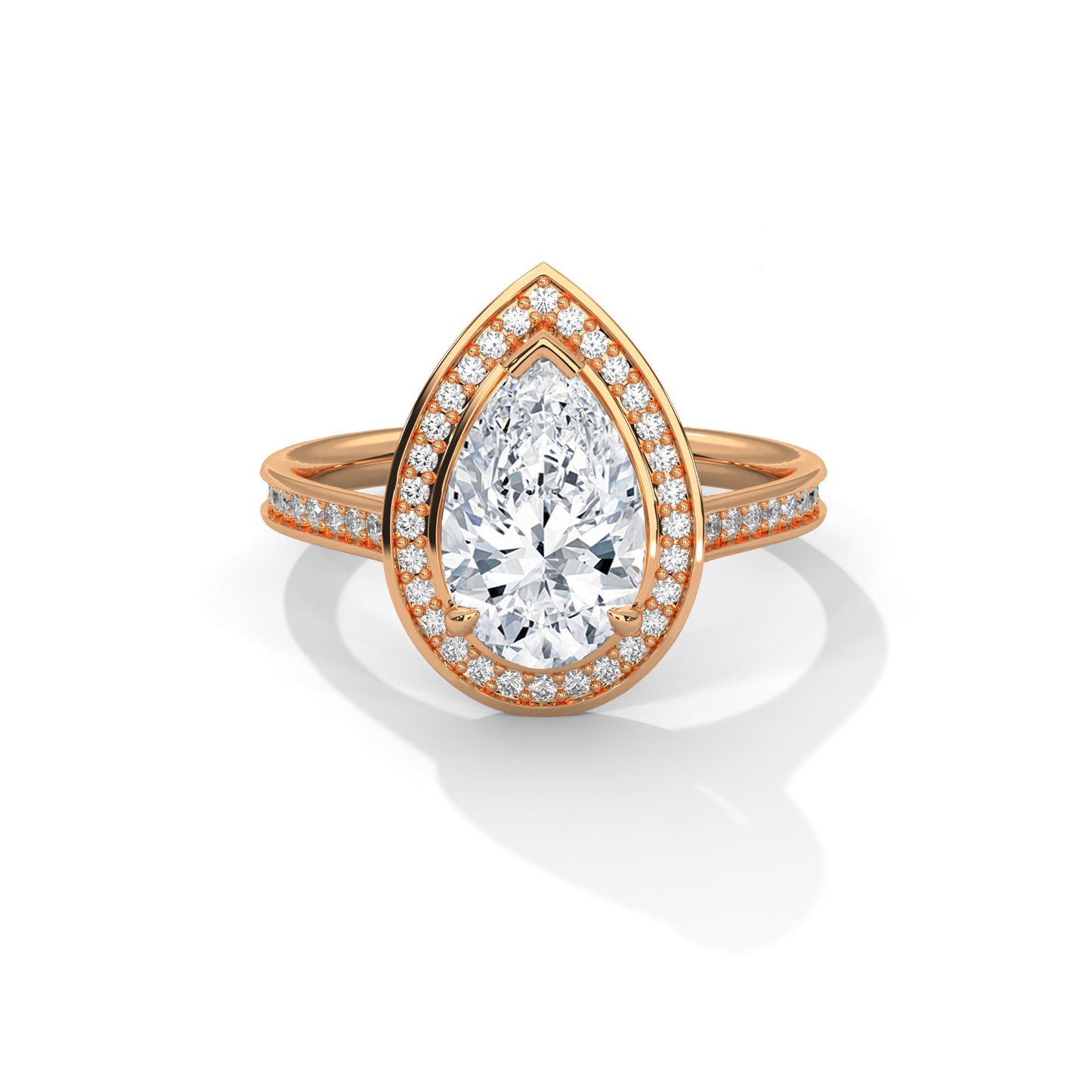 Pear Cut Diamond Engagement Ring – 14K Gold