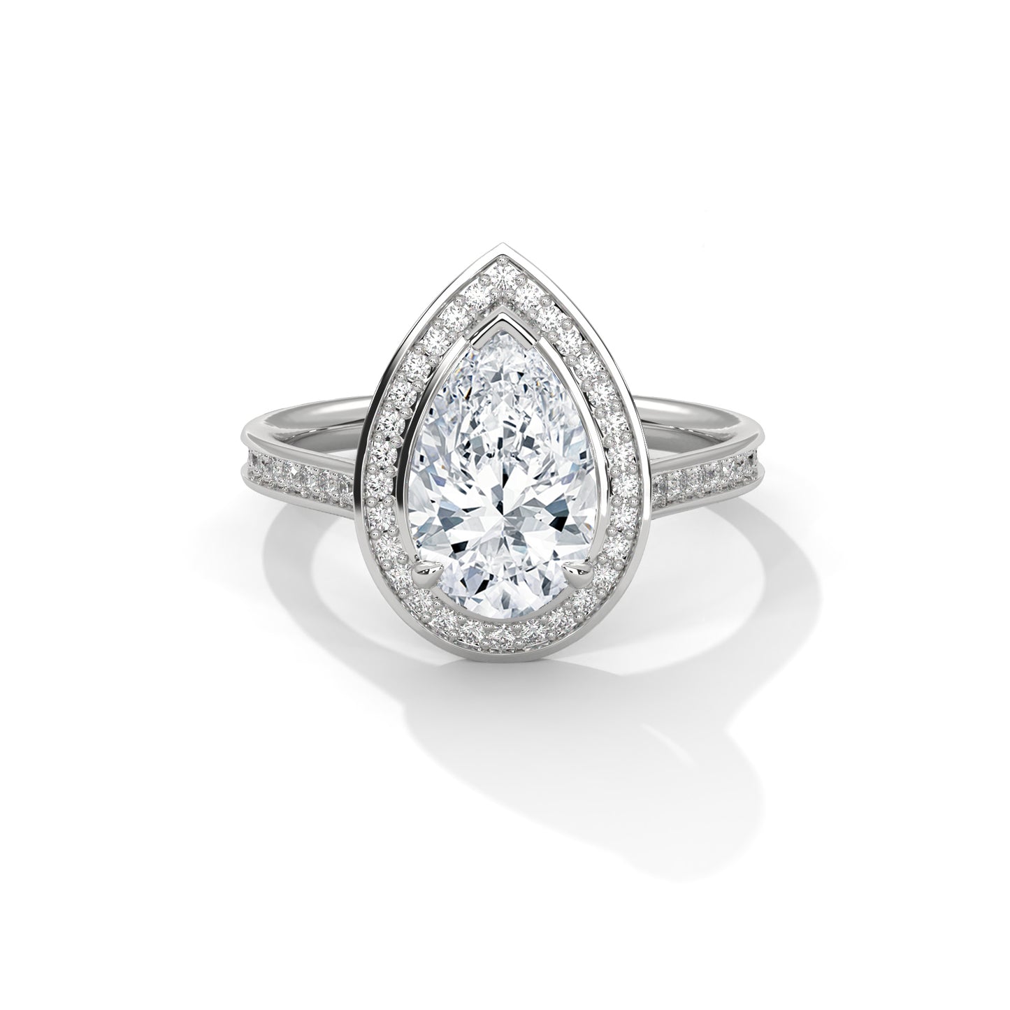 Pear Cut Diamond Engagement Ring – 14K Gold