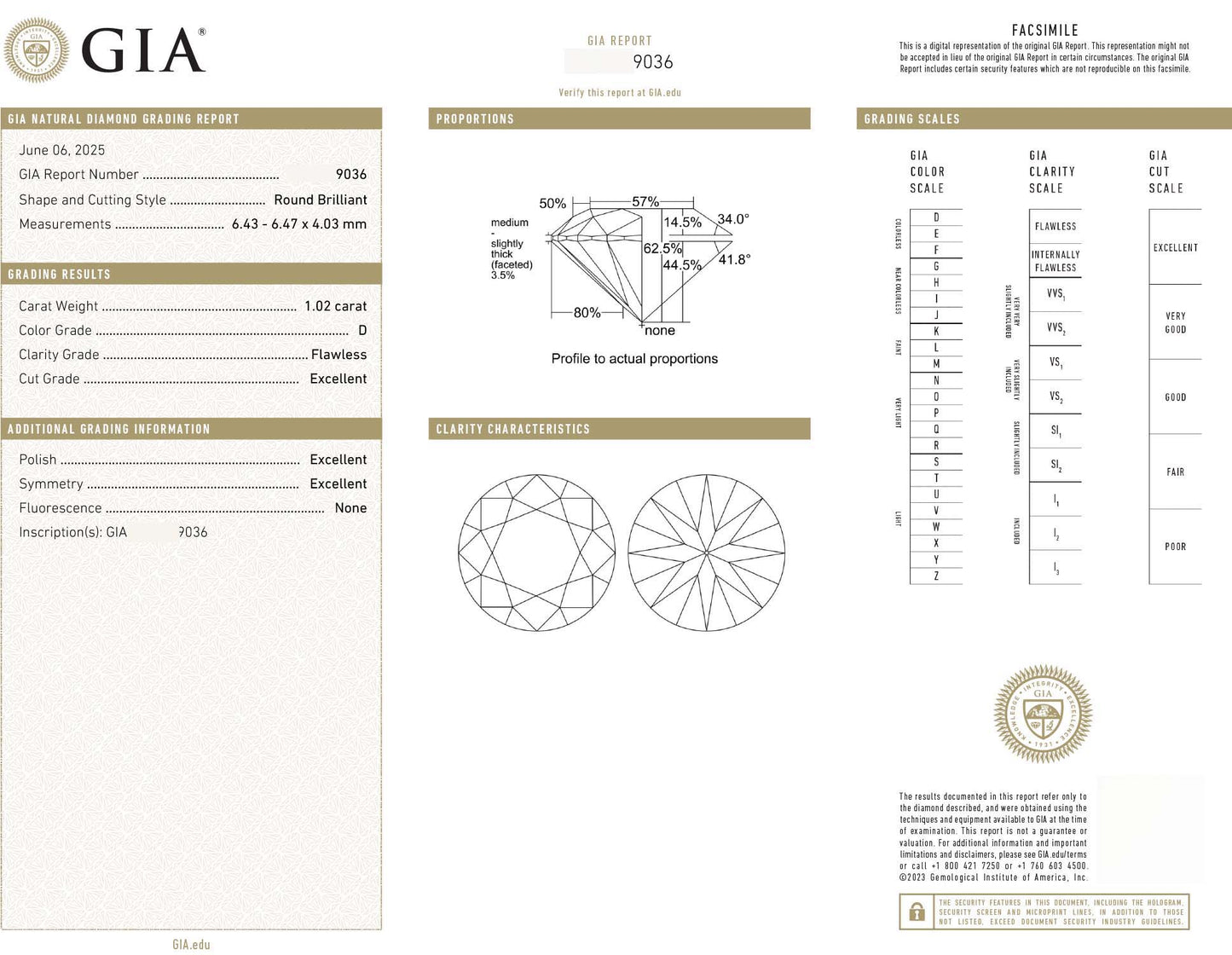 Round, D-FL | 1.02ct GIA Certified