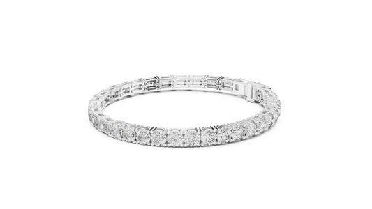 13 Carat Diamond Bracelet | 14K Gold | Round & Emerald Cut | Custom Length | IGI Certified