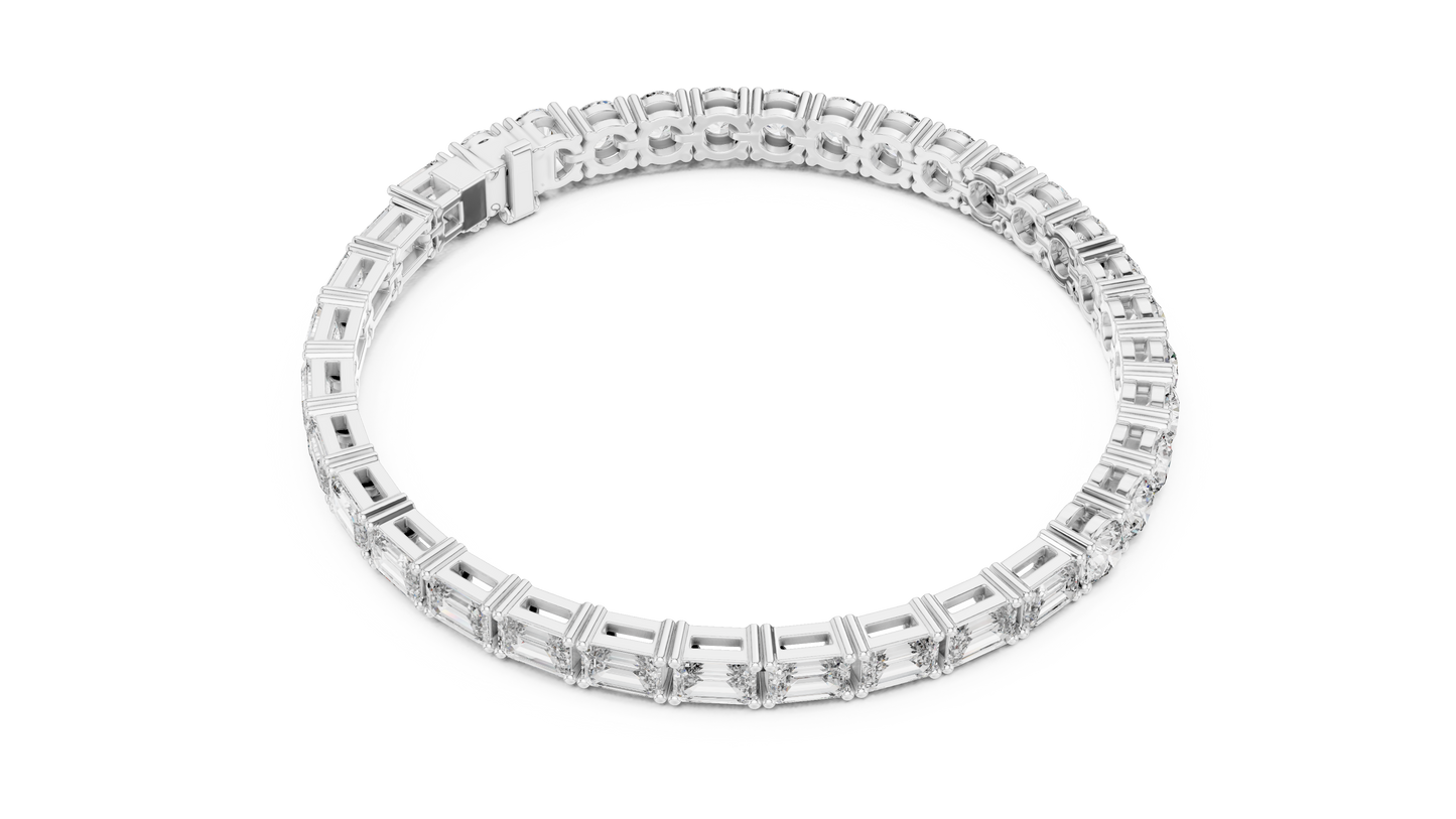 13 Carat Diamond Bracelet | 14K Gold | Round & Emerald Cut | Custom Length | IGI Certified