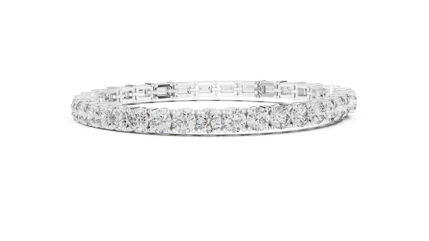 13 Carat Diamond Bracelet | 14K Gold | Round & Emerald Cut | Custom Length | IGI Certified