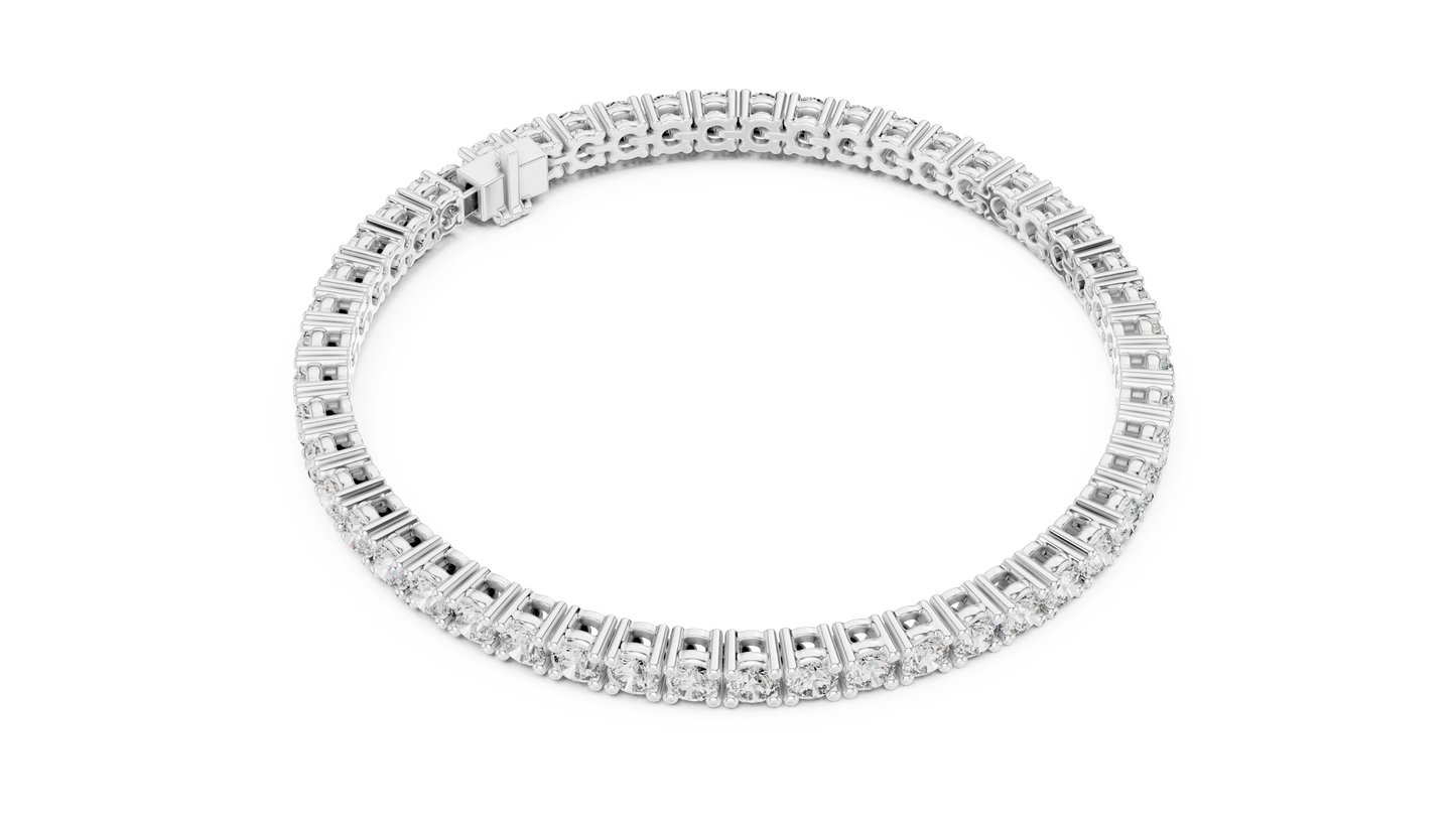 Элегантный теннисный браслет с 7-каратным бриллиантом из 14-каратного золота — сертифицирован IGI